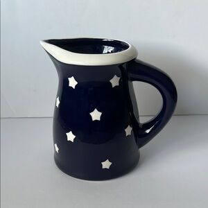 Navy Blue Starry 4th of July Terramoto Ceramic Pitcher